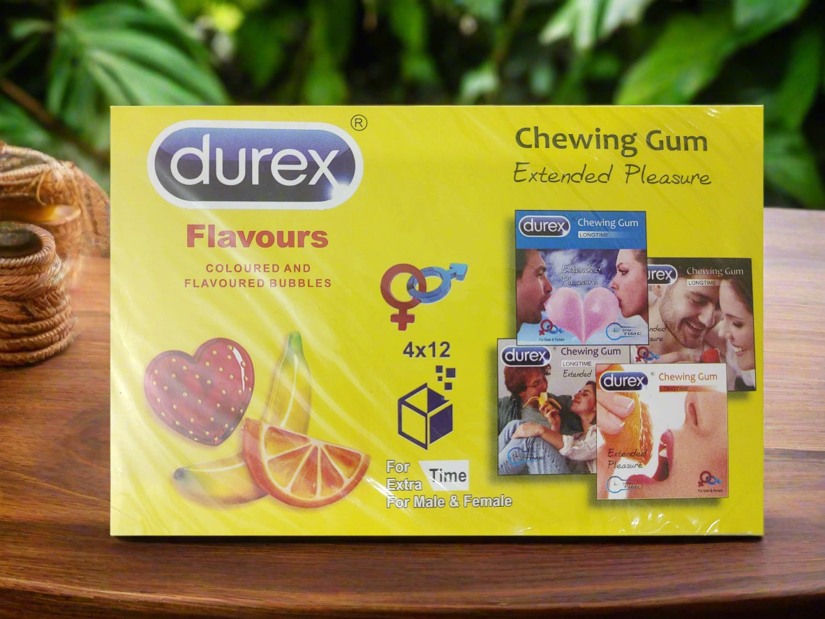 Durex Flavours, Coloured And Mix Flavoured Cheewing Gum, 48 Gums