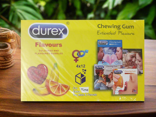 Durex Flavours, Coloured And Mix Flavoured Cheewing Gum, 48 Gums